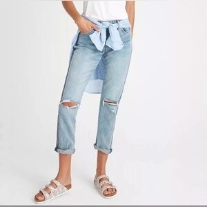 Anthropologie Pilcro‎ The Slim Boyfriend Jeans Side Stripe Design Size 25 NWT